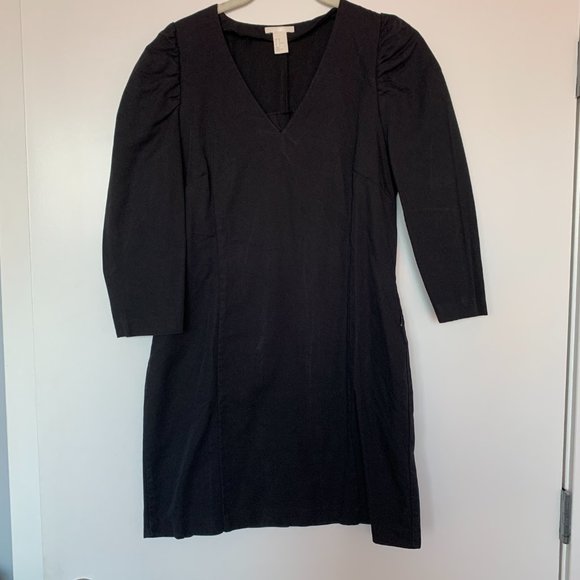 H&M Puff Sleeve Mini V-Neck Dress - Picture 2 of 8